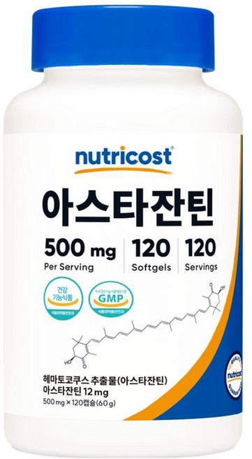 뉴트리코스트 아스타잔틴 12MG 소프트젤 60g, 1개, 120정