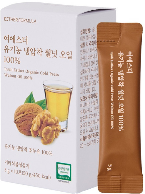 에스더포뮬러 여에스더 유기농 냉압착 월넛 오일 100% 10p, 1개, 50g