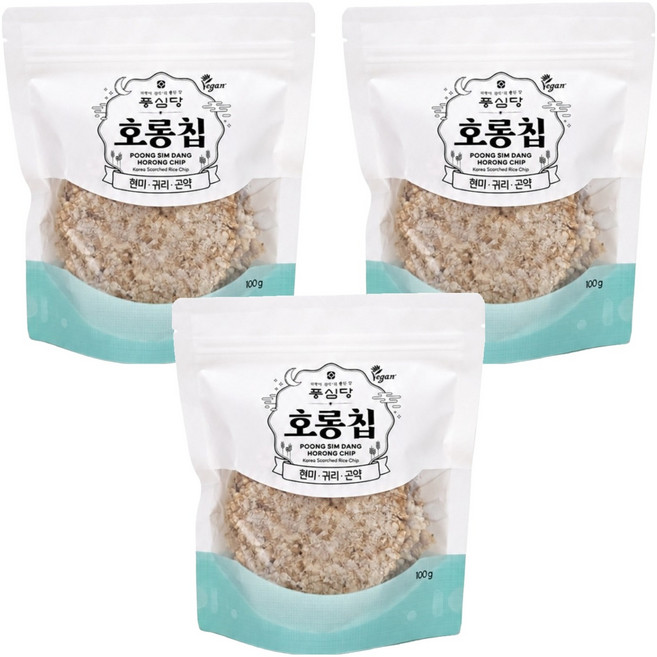 풍심당 현미 귀리 곤약 호롱칩, 100g, 3개