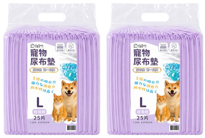 FurPure 毛寵淨 經濟款尿布墊, 2套, 25個裝