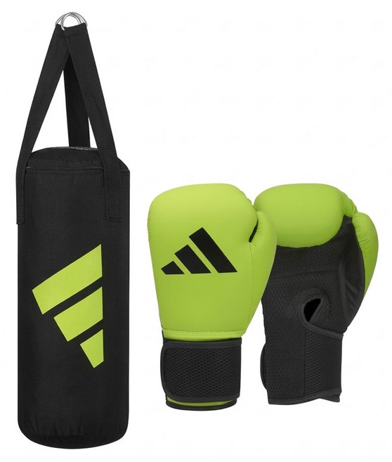 adidas 愛迪達 ADIBPKIT22 Youth Kit 兒童拳擊沙包組 8OZ, 綠色 + 黑色