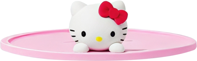 Hello Kitty 凱蒂貓 正版授權 立體造型矽膠杯墊 粉紅色 13.4cm 1個