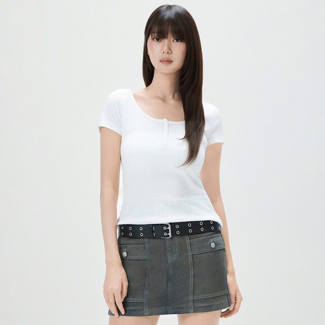 MIXXO 女款鈕扣短袖T恤 MIWHWG701A
