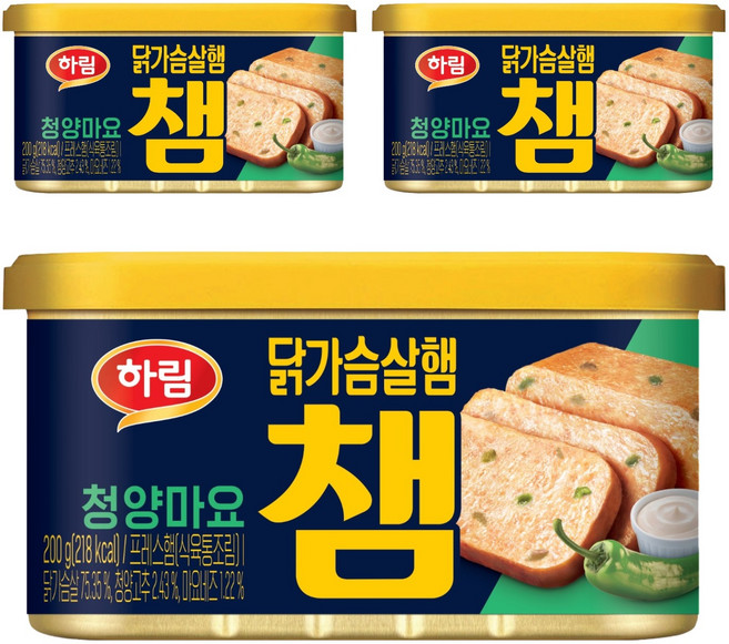 하림 닭가슴살 햄 챔 청양마요, 200g, 3개