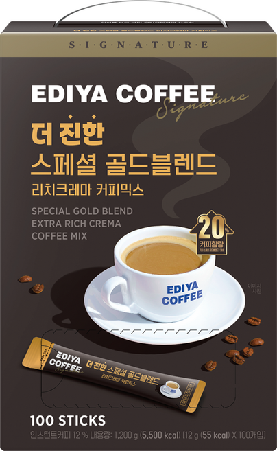 이디야 더 진한 스페셜 골드블렌드 커피믹스, 12g, 1개, 100개입