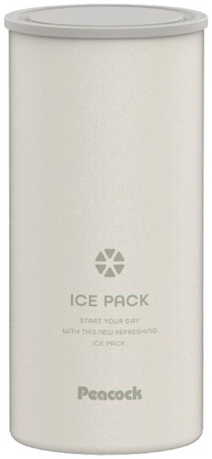 Peacock 日本孔雀 ICE PACK 戶外急速降溫 消暑神器 大容量 不鏽鋼杯 + 涼感冰柱 300ml, 白色, 1個