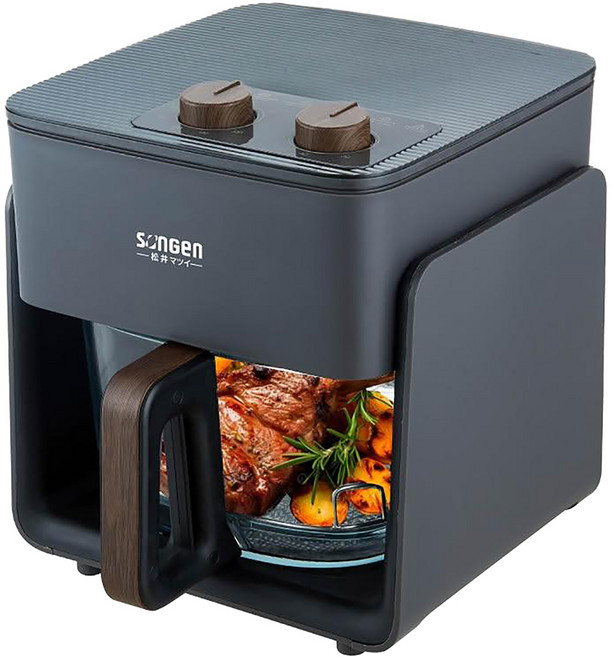 SOnGEn 松井 3D熱旋晶鑽玻璃氣炸鍋 烘烤爐, 夜幕黑, SG-425GAF-B