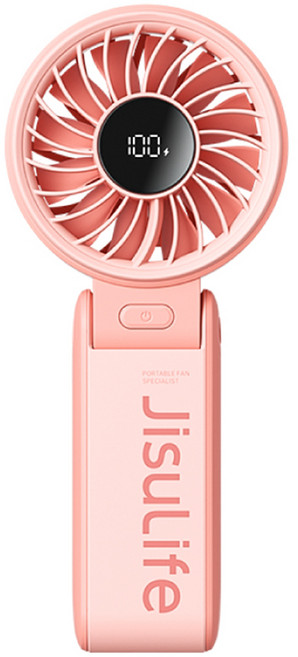 JisuLife 几素 Handheld Fan Life7摺疊式 手持高速風扇, 珊瑚粉, FAN-JIS-LIFE7-PK