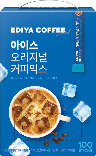 EDIYA COFFEE 冰鎮原味三合一咖啡, 12g, 1個, 100入