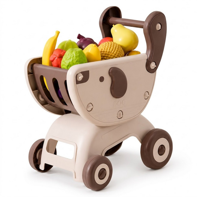 lebx toys 蔬果購物車, 棕色, 1套