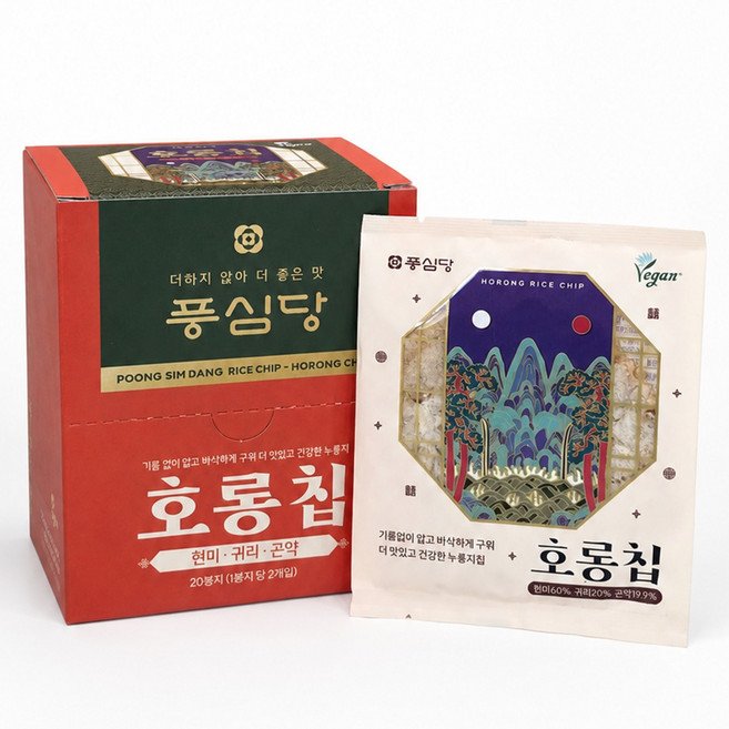 풍심당 호롱칩 현미 귀리 곤약 누룽지 과자 칩 20p, 200g, 1개
