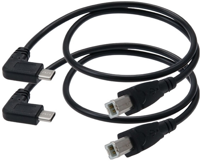 Coms USB Type C 轉接線 C型轉USB 2.0 B 彎頭 CG006 2p, 1個, 50cm