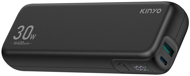 Kinyo PD30W商務行動充 14400mAh, 黑色, KPB-2800