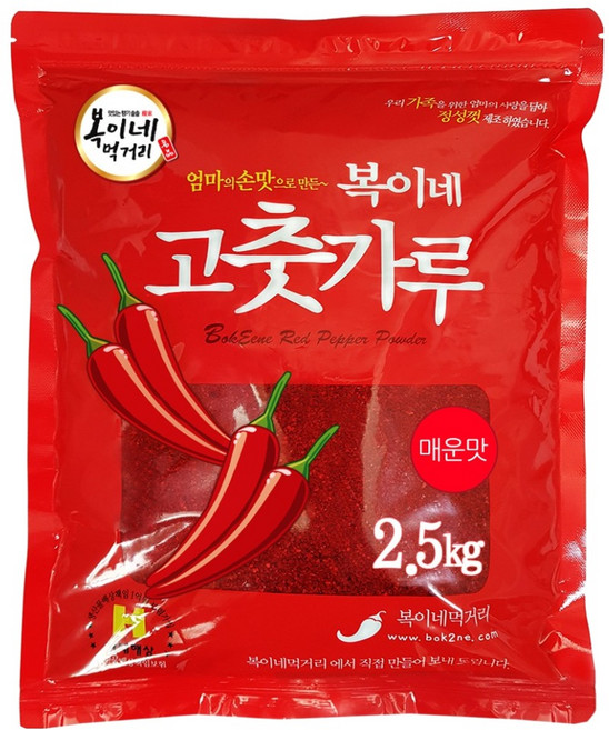 복이네먹거리 고춧가루 매운맛 찜용 일반, 2.5kg, 1개