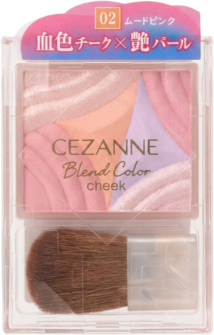CEZANNE 柔彩透膚腮紅組 腮紅打亮修容多功能, 02甜美粉, 1個
