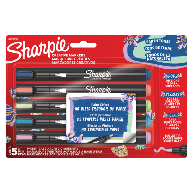 Sharpie 創意型水性馬克筆 圓頭款, 1套, 5個