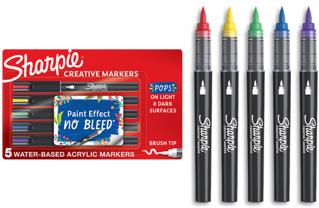 Sharpie 創意水性壓克力刷頭馬克筆, 1套, 5個