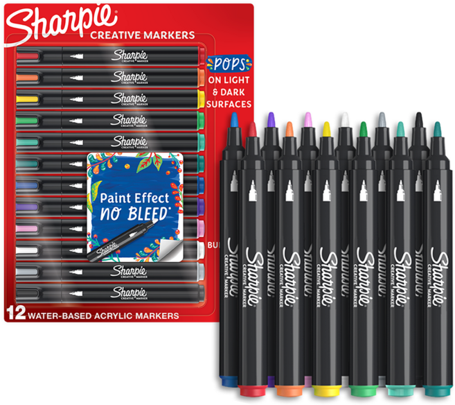 Sharpie 創意水性壓克力圓頭麥克筆, 1套, 12個
