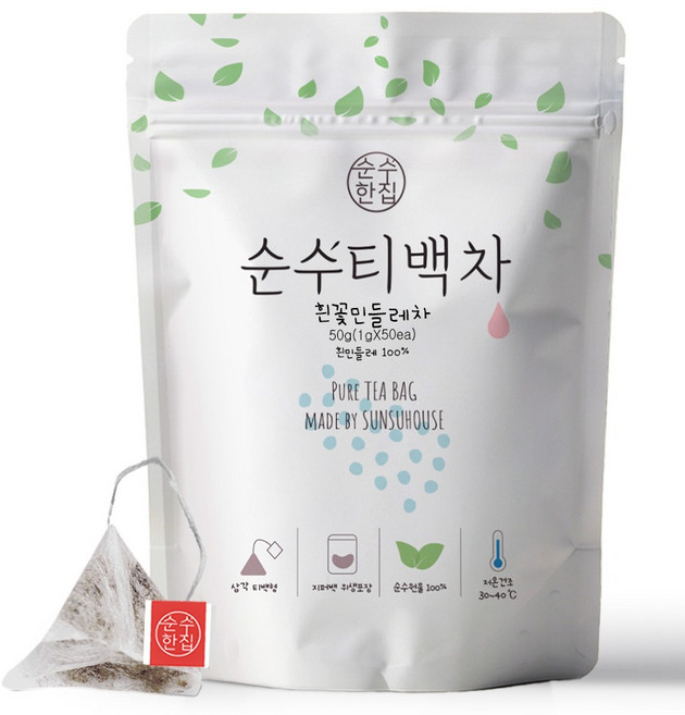 순수한집 국내산 흰꽃 민들레차 티백, 1g, 1개, 50개입