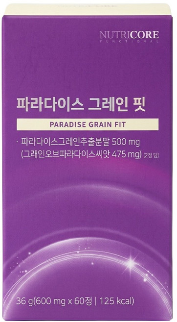 뉴트리코어 파라다이스 그레인 핏 36g, 1개, 60정