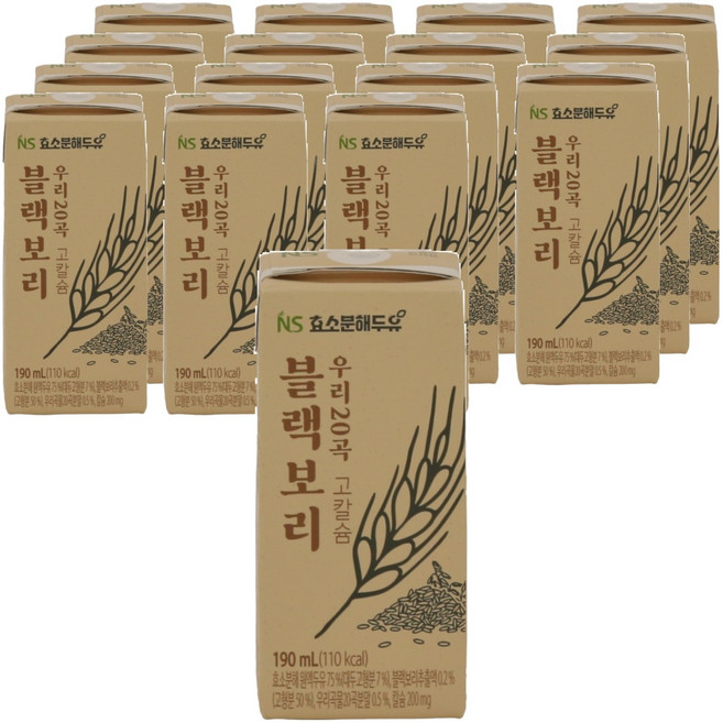 SAHMYOOK NATURE SEVEN 酵素分解豆漿 黑麥 韓國20穀 高鈣, 16個, 190ml