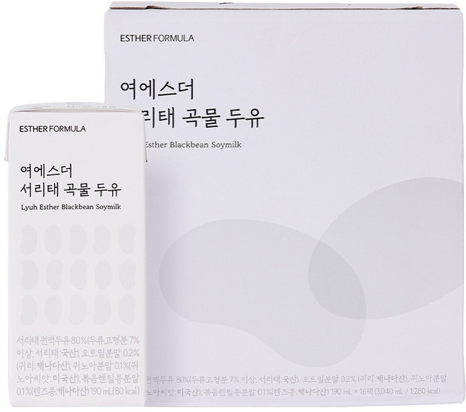에스더포뮬러 여에스더 서리태 곡물 두유, 16개, 190ml