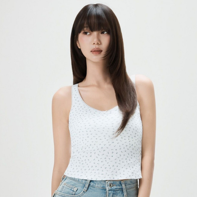 MIXXO 女款附胸墊小碎花無袖上衣 MIWHNG703A