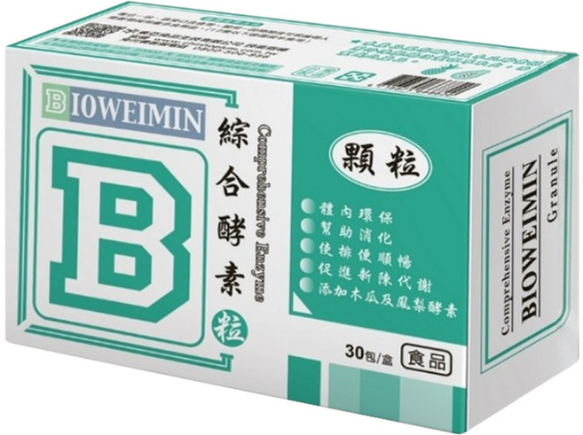 BIOWEIMIN B 綜合酵素顆粒 30包, 60g, 1套