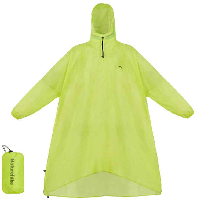 Naturehike 挪客 帶袖輕量雨衣 附收納袋, 芽綠色, 1個
