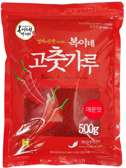 복이네먹거리 고춧가루 매운맛 김치용 일반, 500g, 1개