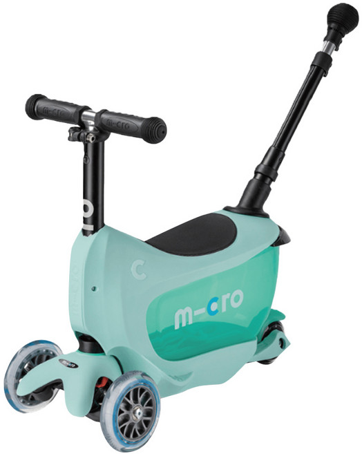 micro scooters Mini2go Deluxe Plus Mint 升級推桿版滑板車/滑步車 1.5~5歲適用, 薄荷綠, 1個
