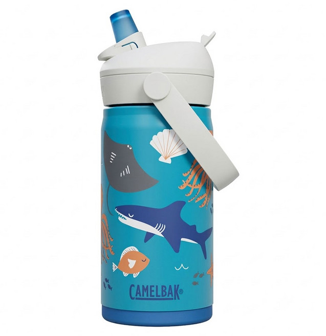CAMELBAK Flip Straw 350ml 兒童水壺 咬嘴吸管不鏽鋼保冰保溫 海洋世界 1個
