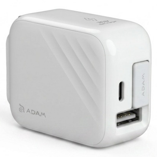 ADAM elements 亞果元素 GaN 35W USB-C 自帶線快速電源供應器 L35, 白色, 1個