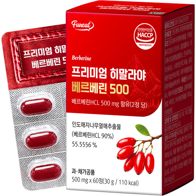 Funeat 優質喜馬拉雅小檗鹼 500 30g, 1個, 60錠