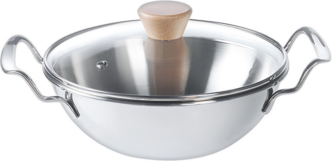 SHIMOYAMA 雙耳不鏽鋼湯鍋 燉鍋 附蓋 電磁爐可用, 銀色, 1個, 24cm