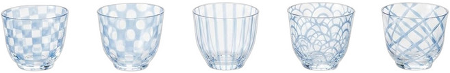 HIROTA GLASS 廣田硝子 大正浪漫冷茶杯5件組 140ml, 透明色, 1套