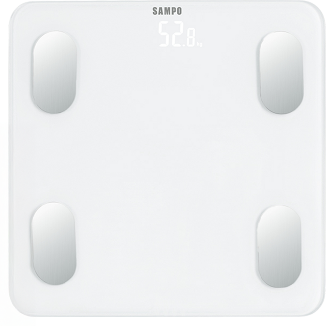 SAMPO 聲寶 健康管理藍芽體重計, 白色, 1個, BF-Z2306BL-W
