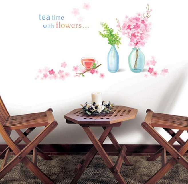 데코미 스티커 LWST-28 2p, 꽃속의 티타임