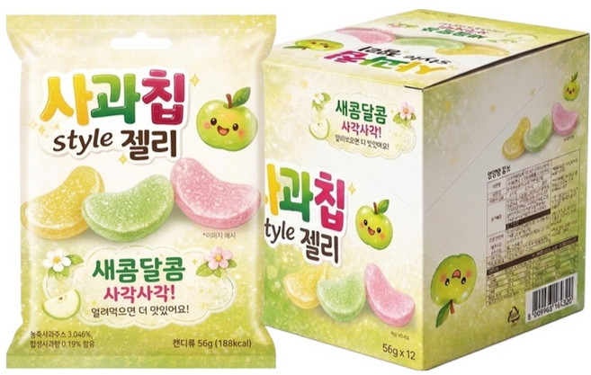 사과칩 스타일 젤리 12p, 672g, 1개