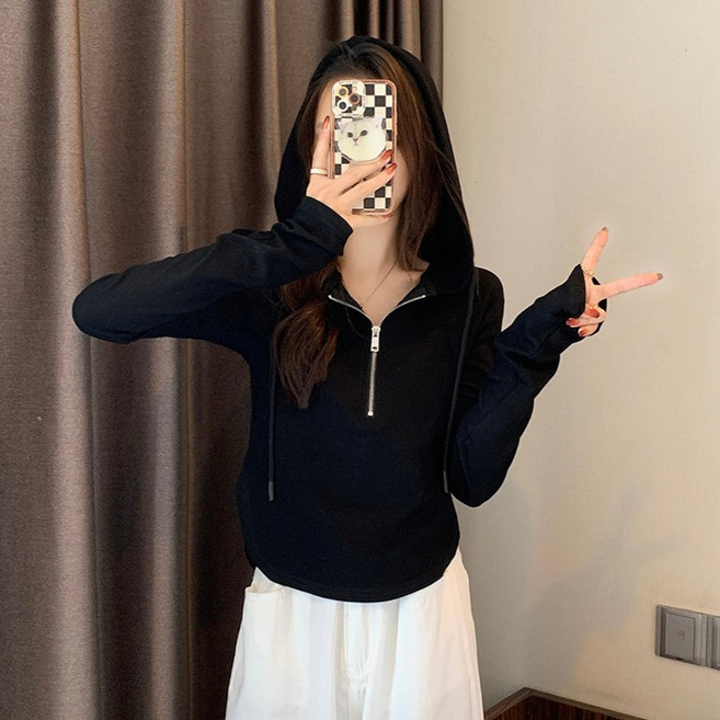 Awesomeful 女款 Kazaraki 半拉鍊連帽T恤 A26FBL062211
