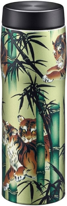 TIGER 虎牌 3D工藝旋蓋式保溫保冷杯 日本製 MJX-B048, 虎匿竹林 YT, 1個, 480ml