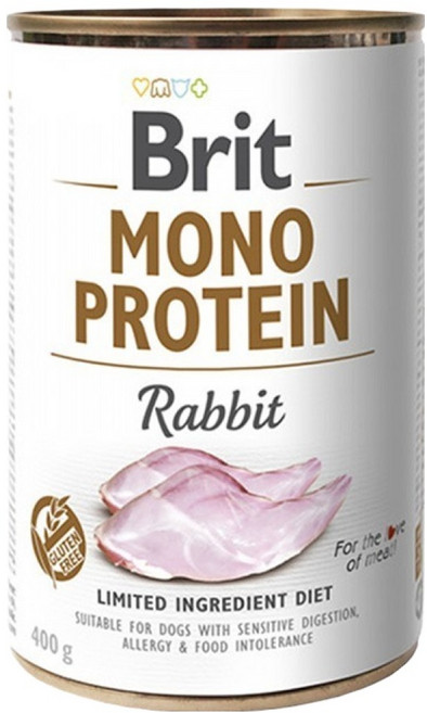 브릿 강아지 모노프로틴 주식캔, 1개, 400g, 토끼