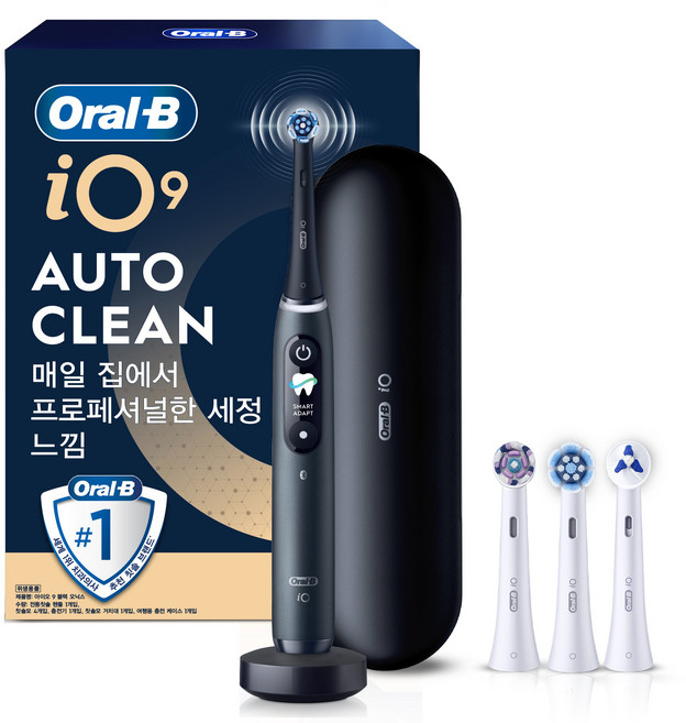 오랄비 프로페셔널 세정 전동칫솔, 블랙 오닉스, 1개, iO9