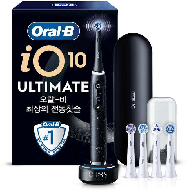 오랄비 전동칫솔 핸들+리필모 세트, iO10, 코스믹블랙, 1개