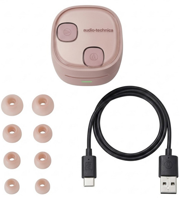 audio-technica 鐵三角 真無線藍芽耳機, 粉紅色, ATH-SQ1TW2NC
