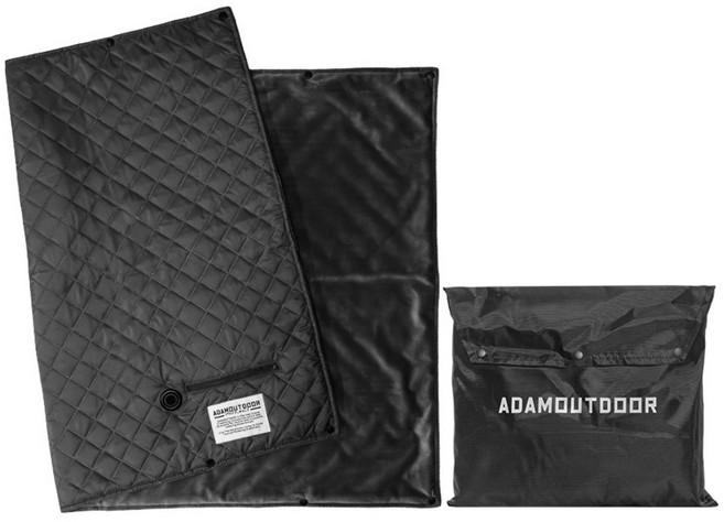 ADAMOUTDOOR 戶外USB急速加熱暖心毯 附收納袋, 曜石黑