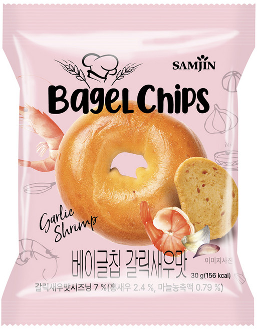 삼진 베이글칩 갈릭새우맛, 1개, 30g