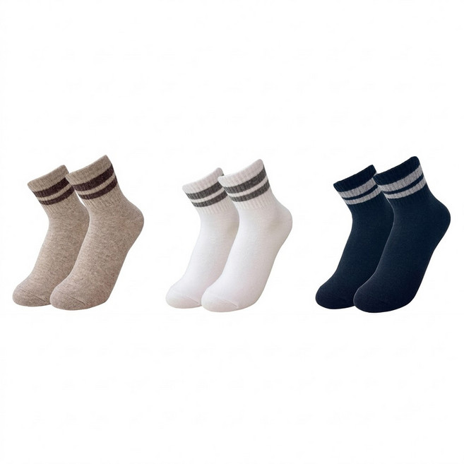 D&G SPORT 雙條1/2襪3件組