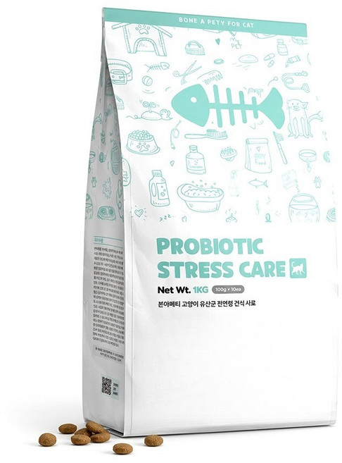 본아페티 고양이 유산균 스트레스 장건강 기능성 사료, 장건강/유산균, 1kg, 1개