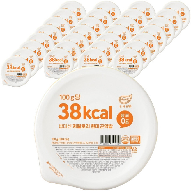 한채원 100g당 38kcal 밥대신 저칼로리 현미 곤약밥, 30개, 150g